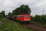 155 245 mit einem gemischten Gterzug am 25.08.2010 bei Hannover-Ahlten.