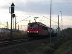 155 081-3 hat am abend des 20.11.10 in Reichenbach/V. oberer Bahnhof ihren Zug bernommen.