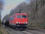 155 244-7 am 20.1.2011 mit gemischten Gterzug bei Rimburg ( bach - Palenberg ) in Richtung Aachen unterwegs.
