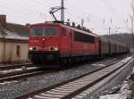Auch am 01.Februar 2011 hie es fr 155 065 in den Bahnhof Bergen/Rgen mit 30 km/h einfahren.
