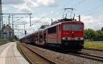 155 269 zog am 19.06.11 einen Skoda-Zug durch Niemberg Richtung Magdeburg.