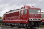 250 250 der ehemaligen Deutschen Reichsbahn in Originallackierung ausgestellt auf dem Gelnde des ehemaligen Bw und jetzigen Bahnmuseums Weimar zum Eisenbahnfest am 08.10.2011.