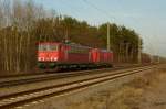 155 085-4 ist mit 185 252-4 im schlepp am 21.02.2012 in Kindsbach