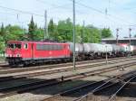 BR 155 112 mit Kesselzug am 25/05/12 im Bahnhof Villingen Schwarzwald.