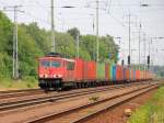 155 089-6 mit einem Containerzug aus Grobeeren   auf dem sdlichen Berliner Auenring  bei Diedersdorf am 18.