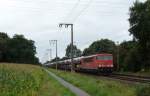 155 271-0 fuhr am 01.09.2012 mit einem Autozug von Osnabrck nach Emden, hier in Eisinghausen.