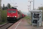 155 244-7 kam mit einem gemischten Gterzug durch Zwickau Plbitz. 04.05.2013