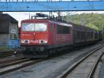 155 141 kam mit ihren Zug von Mukran,am 19.September 2013,durch Bergen/Rgen.