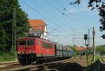 Und weil man im Sommer so schön im Stau stehen darf, durfte sich auch 155 082 in Bestensee anstellen und wartete ca. 5 Minuten auf die Freigabe des Streckenblocks in Richtung Groß Köris und folgte dann der 151 mit ihrem leeren PKP-Zug. 16.07.2013