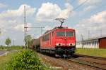 155 087-0 Railion mit einem gemischten Güterzug am 26.04.2014 in Köln Porz Wahn.
