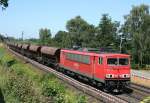 155 114 mit CS 60565 (Hamburg Unterelbe–Lutherstadt Eisleben) am 07.07.2010 zwischen Stelle und Ashausen