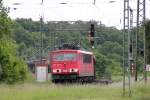 155 040-9 bei der Einfahrt in Baunatal Guntershausen von Bebra kommend. 27.05.2015