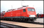 Ausstellung anlässlich der Eröffnung des Güterbahnhofs Hamburg Waltherrsdorf am 30.9.1995 hier mit DB 156004 aus DDR Produktion.