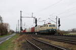 181 213 der SEL unterwegs auf der Rollbahn bei Diepholz auf dem Weg nach Wanne am 22.3.23
