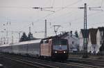 181 215-5 jagt mit ihrem Eurocity Darmstadt entgegen. (KBS 650, 02.02.09)