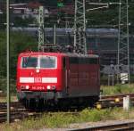 181 209 hat den IC 2054 von Frankfurt/Main nach Saarbrücken gebracht und ist nun auf dem Weg ins Bahnbetriebswerk. 05.06.2014 Saarbrücken Hbf.