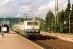 181 214-8 mit RE Koblenz-Saarbrcken am 11.09.1994 in Merzig (Saar).
