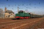 254 052 kommt am 24.02.07 fast mit einer halben Stunde Versptung mit ihrem Sonderzug aus Dresden in Chemnitz an.