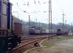 Laufach, 19.4.1987 : 194 582 (angeschnitten), 194 584 (hinten) und 140 596 + 140 xxx.