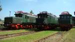 254 059, E44 045 und 204 011 in DB Museum Chemnitz Hilbersdorf, am 20.08.2011.