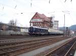 Re 4/4 mit Sonderzug in Weinheim