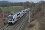 IC 488 von Zürich HB nach Stuttgart am 28.01.2023 kurz vor der Einfahrt in den Bahnhof von Singen (Hohentwiel)