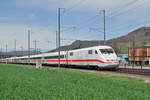 ICE 401 578-0 fährt Richtung Bahnhof Itingen. Die Aufnahme stammt vom 14.04.2018.