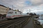 DB Fernverkehr ICE1 (401 xxx) am 09.01.21 in Rüdesheim am Rhein 