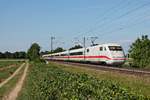 Nachschuss auf 401 088-0  Hildesheim , als dieser am späten Nachmittag des 26.05.2020 als ICE 376 (Interlaken Ost - Frankfurt (Main) Hbf) bei Buggingen über die Rheintalbahn in Richtung Freiburg (Breisgau) fuhr.