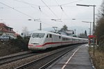 401 019-5  Lüneburg  am 08.02.2015 bei der Durchfahrt als ICE 279 (Berlin Ostbahnhof - Basel SBB) in Schallstadt und fuhr in Richtung Basel.
