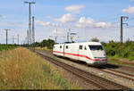 Die beiden Triebköpfe des Triebzugs 105  Offenbach am Main , 401 005-4 und 401 505-3, sind in Großkorbetha auf dem Weg ins Ausbesserungswerk Dessau.