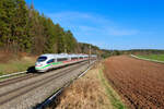 403 008 DB Fernverkehr  Murnau am Staffelsee  als ICE 620 (Mnchen Hbf - Dortmund Hbf) bei Hagenbchach, 30.03.2021