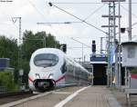 Eine DT 403 als ICE aus Richtung Dsseldorf kommend Richtung Kln bei der Durchfahrt in Leverkusen-Mitte 28.7.09