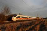 403 055 + 028 als ICE 521 am 31.12.2012 bei Baar-Ebenhausen.