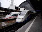 ICE 3 und TGV am 13.02.14 in Frankfurt am Main Hbf 