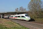 Nachschuss auf 406 011-7 (4611)  Düsseldorf , als dieser am Nachmittag des 27.03.2020 als ICE 104 (Basel SBB - Amsterdam CS) bei Kollmarsreute über die Rheintalbahn in Richtung Emmendingen