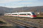 ICE4  Mundschutz  412 213 als ICE557 nach Berlin in Wuppertal Steinbeck, Januar 2021.