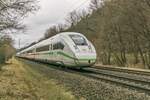 ICE 812 034-8 ist am 09.02.2022 im Haunetal Richtung Frankfurt/M. unterwegs.