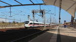 Am 01.04.2017 durchfahren 411 032-6  Wittenberg  und 415 005-8  Marburg  mit dem ICE 1566 (Dresden Hbf - Frankfurt(M) Flughafen Fernbf) Leipzig/Halle Flughafen.