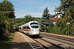 Durchfahrt am 27.08.2015 von 411 077-1  Rathenow  auf seinem Weg nach WIen in Etterzhausen in Richtung Regensburg.