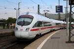 Nachschuss auf 411 078 (Tz 1178  Ostseebad Warnemünde ) als ICE 1533 (Linie 15) von Darmstadt Hbf nach Berlin Hbf (tief) bei der Abfahrt in Halle(Saale)Hbf.