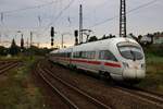 Nachschuss auf 411 572-1 (Tz 1105  Dresden ) als ICE 1524 (Linie 28) von München Hbf nach Ostseebad Binz, der soeben Naumburg(Saale)Hbf verlassen hat.