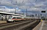 DB: 411 075-5  Villingen-Schwenningen  und 411 565-6  Bad Oeynhausen  bei der Abfahrt auf Gleis 9 in Nürnberg Hbf als ICE 91 nach Wien.