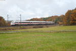 411 006 als ICE 1023 von Dortmund Hbf nach Wien bei Edlhausen, 02.11.2016