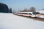 411 013 als ICE 1023 von Dortmund nach Wien bei Sinngrün, 21.01.2017