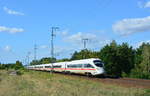 411 555 Mühlhausen und 411 507 Pirna fuhren am 24.7.18 durch Berlin Wuhlheide gen Süden.

Berlin 24.07.2018