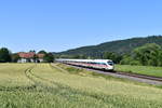 411 502  Neubrandenburg  + 411 561  Markt Holzkirchen  als ICE 1689 (Hamburg-Altona - München Hbf) am 29.06.2019 bei Wispenstein