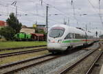 411 512-7 als ICE 1665(Stralsund-Rostock)bei der Einfahrt im Rostocker Hbf.19.09.2021