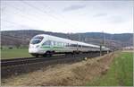 ICE 411 027-6  Weimar  ist am 21.02.2024 auf dem Weg nach Frankfurt/M. gesehen bei Reilos.