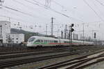 DB 411 054  Sonneberg  als ICE 228 von Wien Hbf nach Dortmund Hbf, am 04.02.2025 in Wrzburg Hbf. Standort ffentlicher Weg neben den Gleisen.